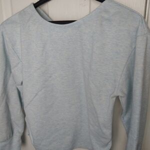 Z by Zella athletic workout cropped sweatshirt crisscross back. Size L